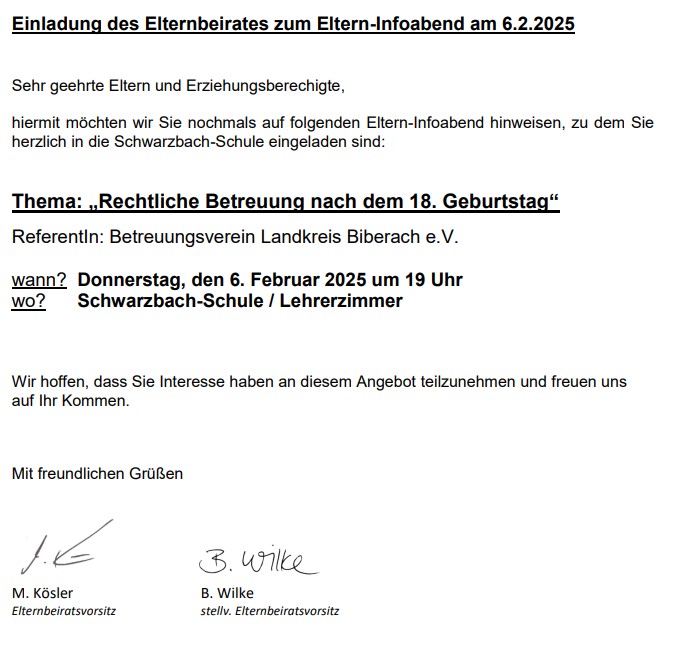 Eltern-Infoabend 2025